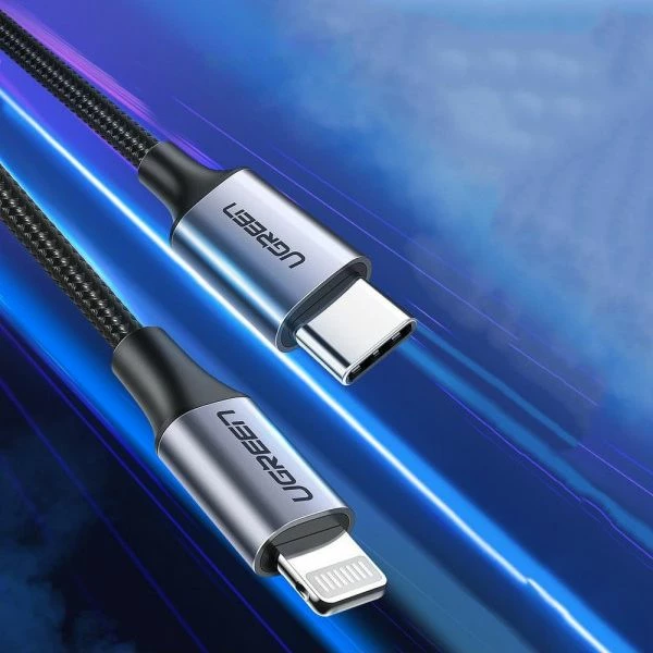 Kabëll Ugreen 107697 USB-C në Lightning MFi 1 m 3A/36W, Argjendtë