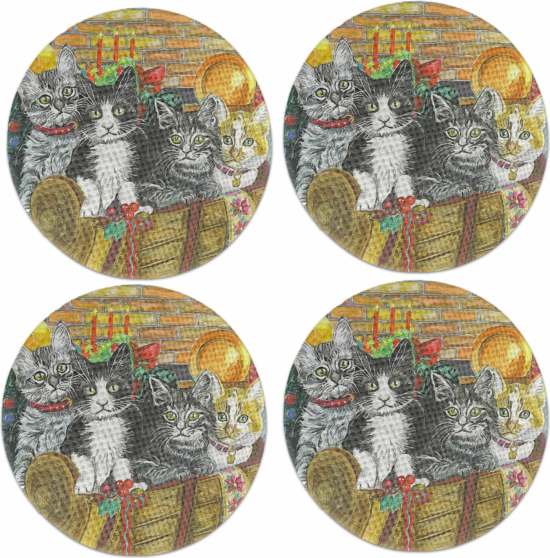 Nënshtrat tavoline Hermia Concept, shumëngjyrësh, set prej 4 copësh, 37cm