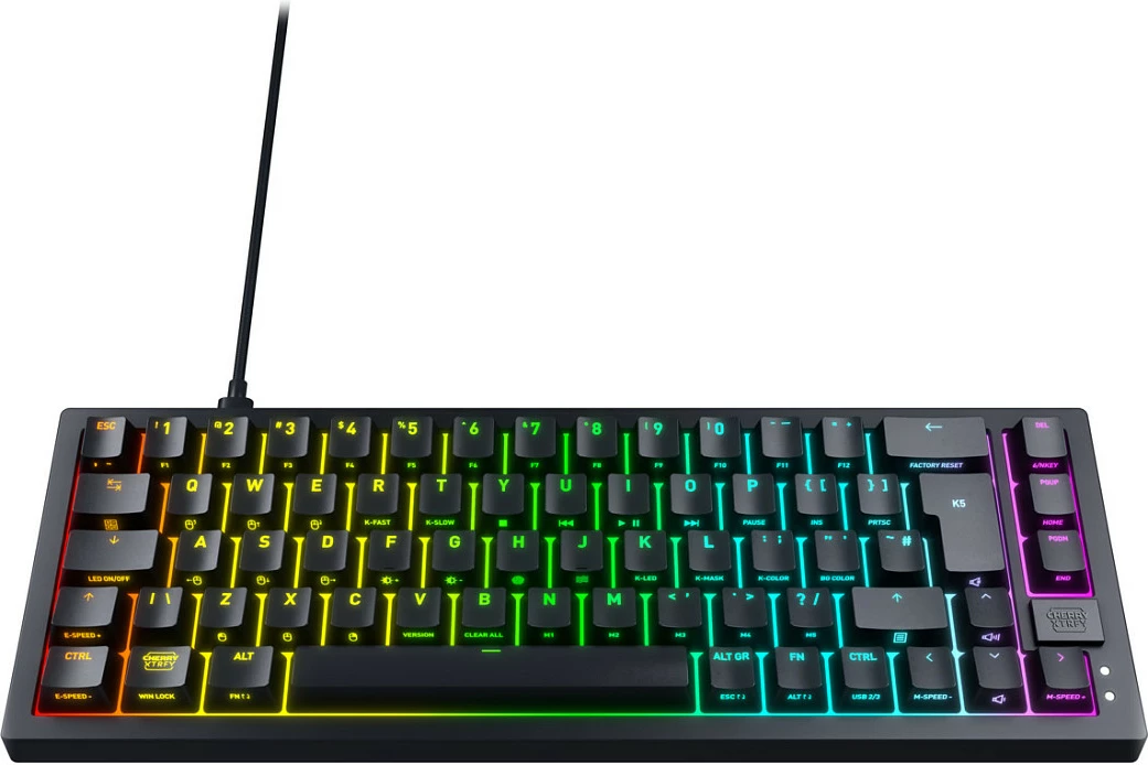 Tastierë Cherry K5V2, mekanike, RGB LED, 65%, e zezë
