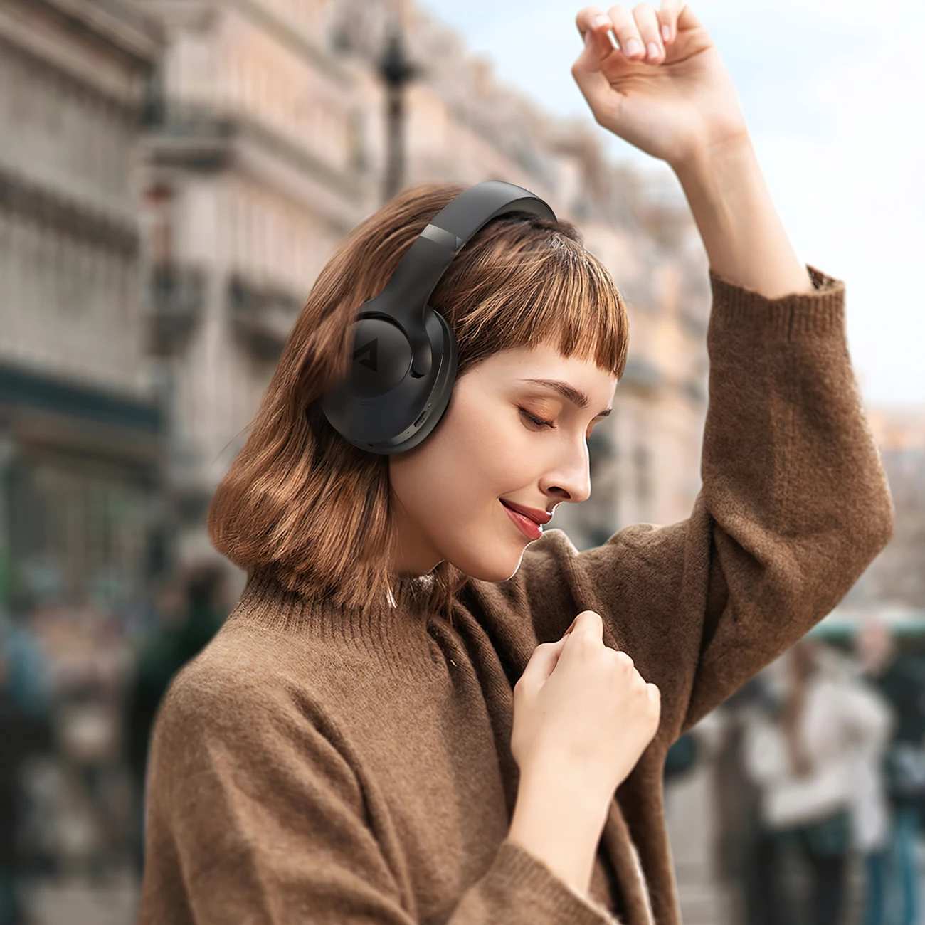 Kufje wireless Acefast H4, Bluetooth 5.3, ANC, IPX4, të zeza