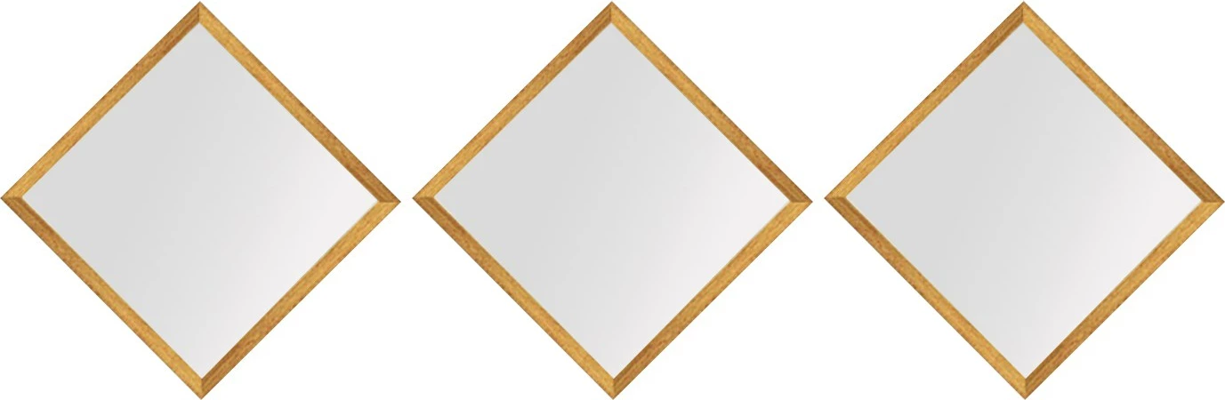 Set pasqyrash dekorative (3 copë), Wallity, SETAYNA_050, ngjyrë ari dhe argjendi