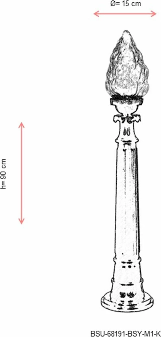 Llambë dyshemeje për jashtë, Opviq, e zezë, BSU-68191-BSY-M1-K