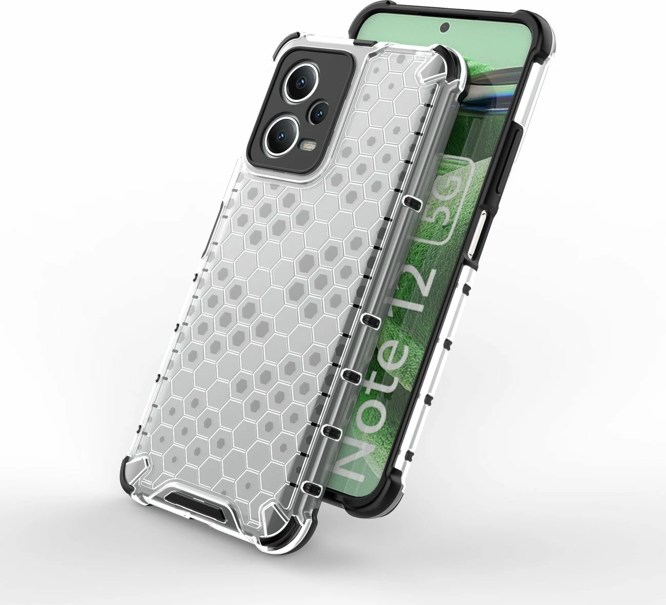 Mbështjellës Hurtel Honeycomb për Xiaomi Redmi Note 12 5G / Poco X5 5G, i zi