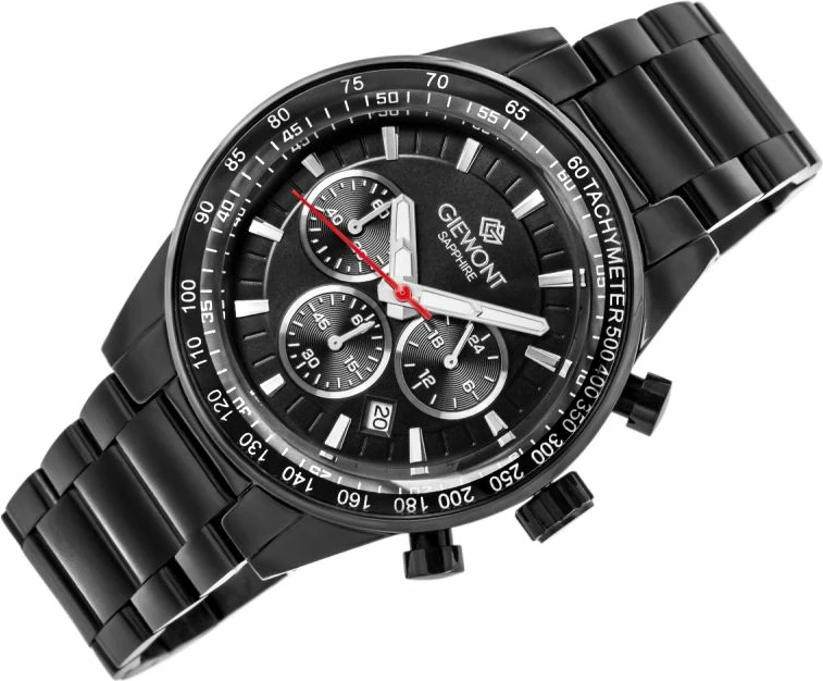 Orë dore meshkuj Giewont GW9140-B2, e zezë