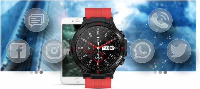Smartwatch Gravity për meshkuj, e zezë
