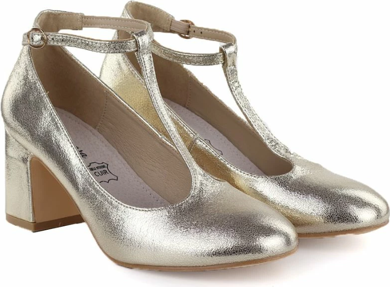 Këpucë me takë të trashë për femra Mascara 834283, të arta