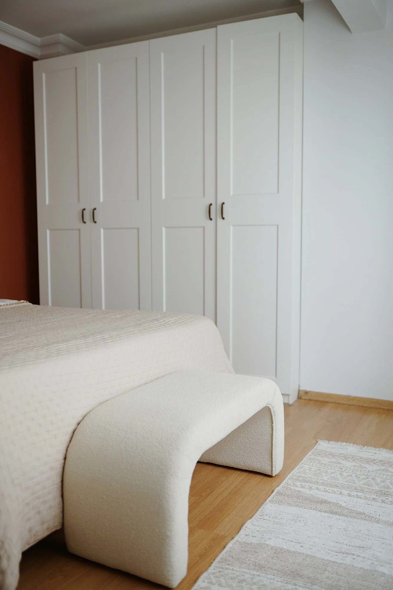 Pouf Atelier del Sofa, Nu Bench, ngjyrë e bardhë
