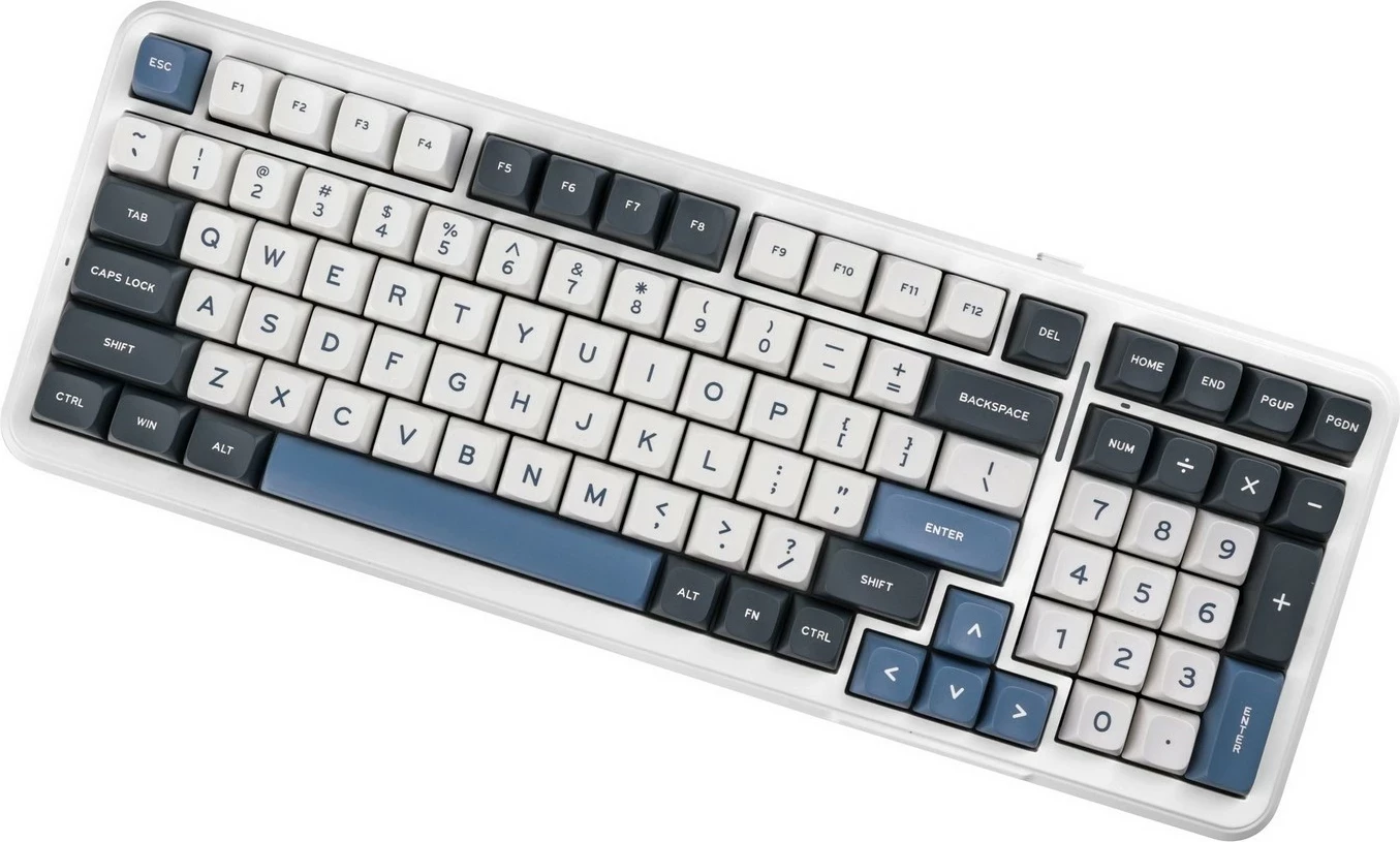 Tastierë mekanike Mchose K99-3A, 96%, RGB, wireless/wired, bardhë-zi