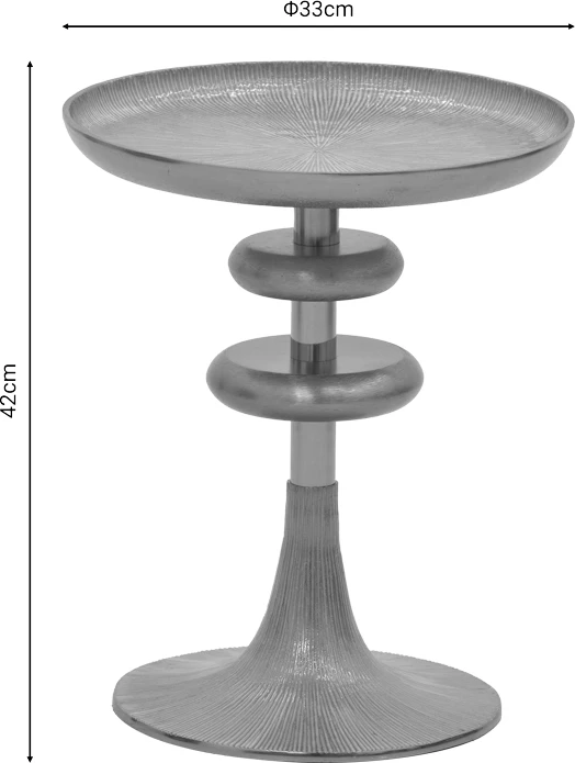 Tavolinë anësore Trego I Inart, metalik, ngjyrë ari-bardhë, D33x42cm