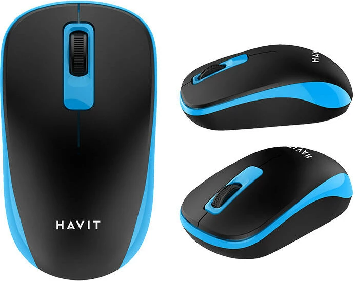 Maus wireless Havit MS626GT, 1200 DPI, 3 butona, USB-C, zi/blu