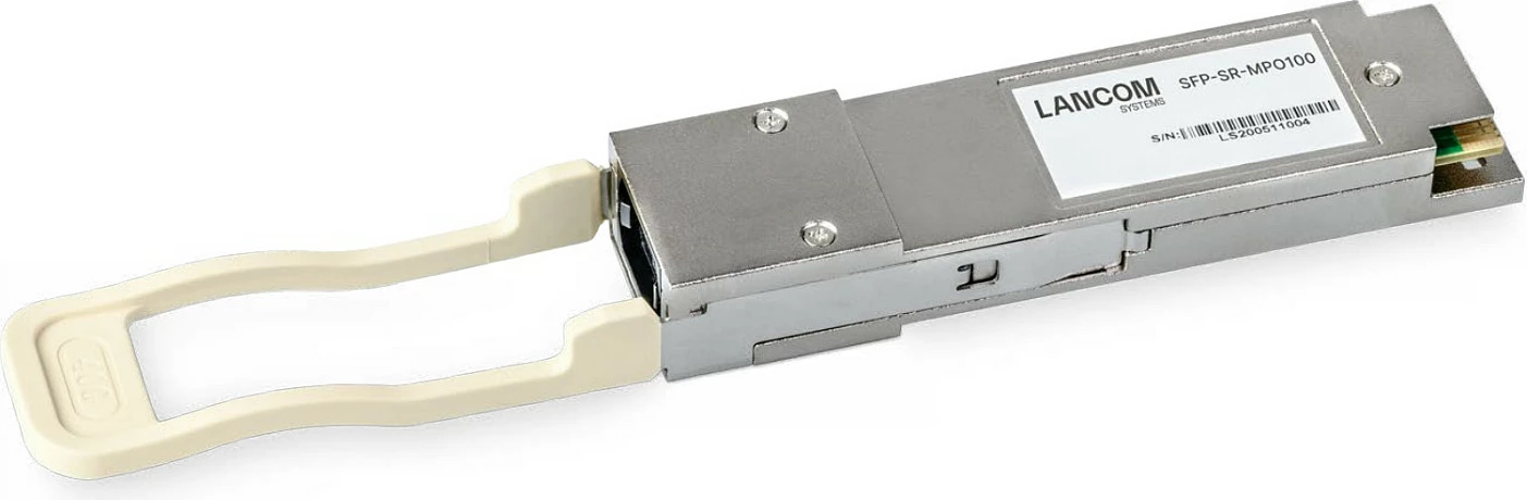 Modul transceiver LANCOM SFP-SR-MPO100, QSFP28, 100Gbps, SR4, MTP/MPO, 850nm, 100m, Bulk 10, ngjyrë çelik inox