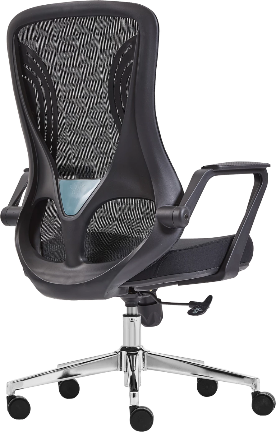 Karrige zyre DECIFER FH1212.01, rrjetë e zezë, bazë kromi, 61x60x110cm