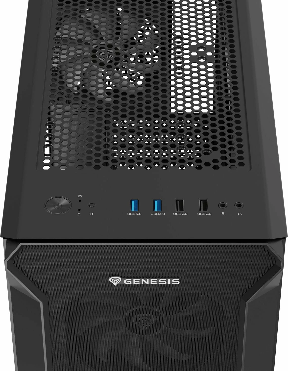 Kasë GENESIS Irid 505 ARGB V2 NPC-1518 Midi Tower ATX/Micro ATX/Mini-ITX, 4x120mm ARGB fan, xham i kalitur, e zezë