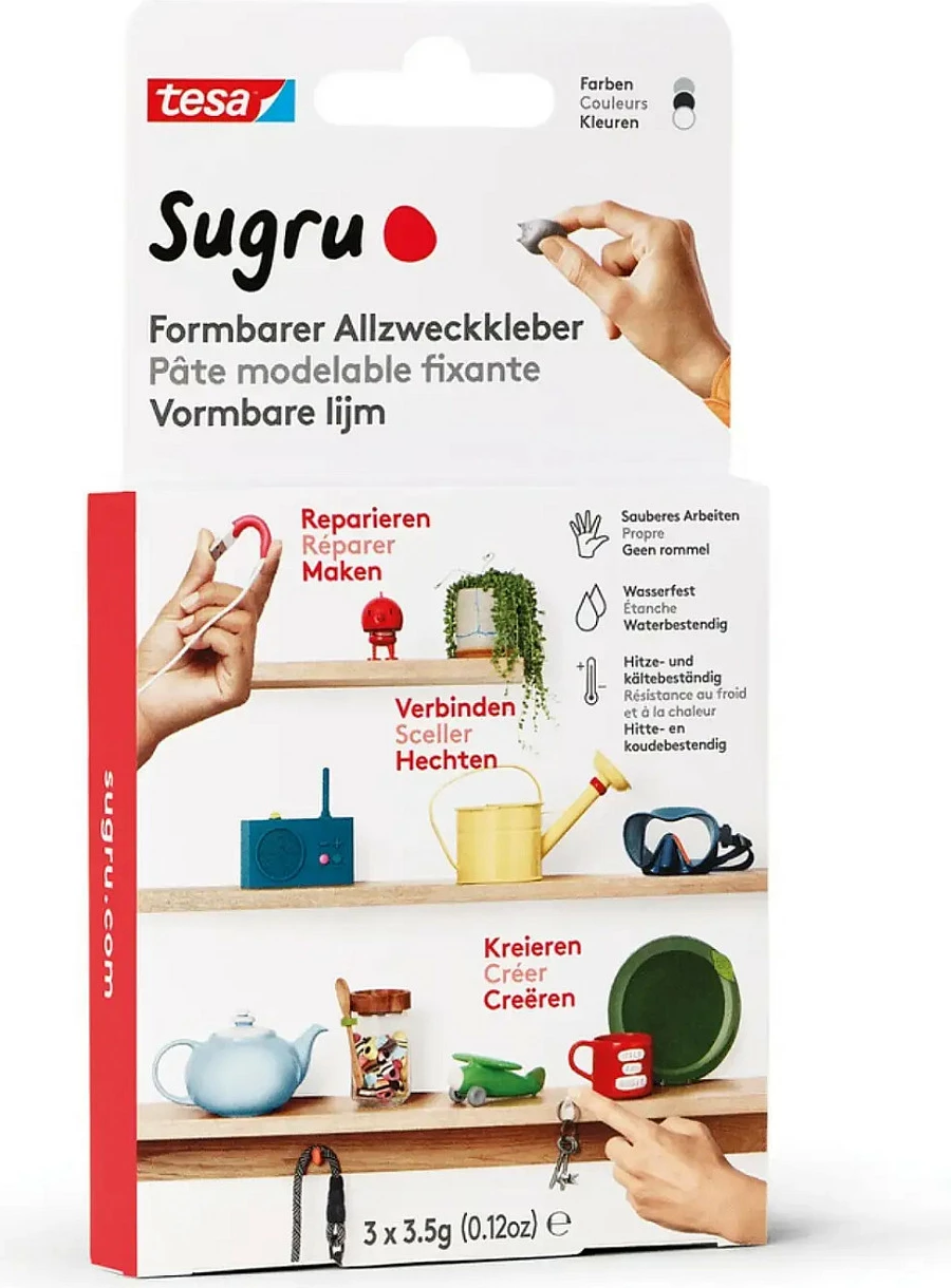 Ngjitës i formueshëm tesa 41235, rezistent ndaj ujit, pa solvent, 1 copë, i zi
