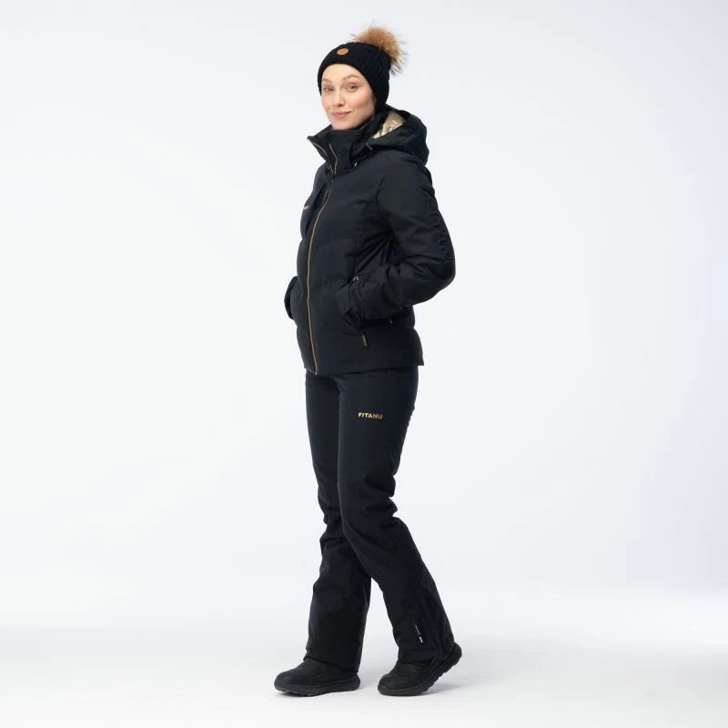 Pantallona ski për femra Fitanu CERTIS W PRIMALOFT, të zeza