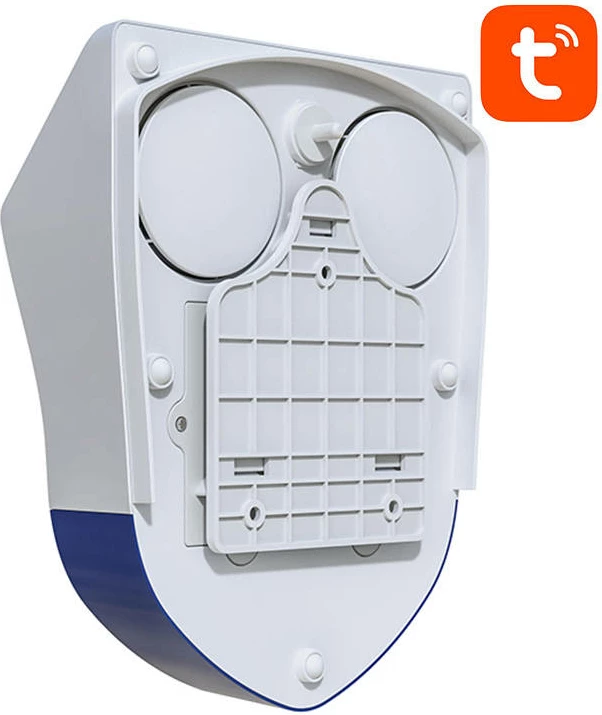 Alarm i jashtëm me sirenë Neo NAS-AB06W, WiFi, Tuya, me panel diellor, Bardhë/Kaltër