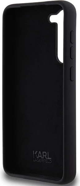 Mbështjellës Karl Lagerfeld Silicone Choupette Metal Pin për Samsung Galaxy S23+, i zi