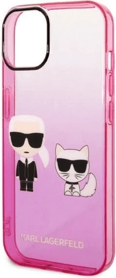 Mbështjellës KARL LAGERFELD KLHCP14MTGKCP për iPhone 14 Plus, Full Body Protection, rozë gradient