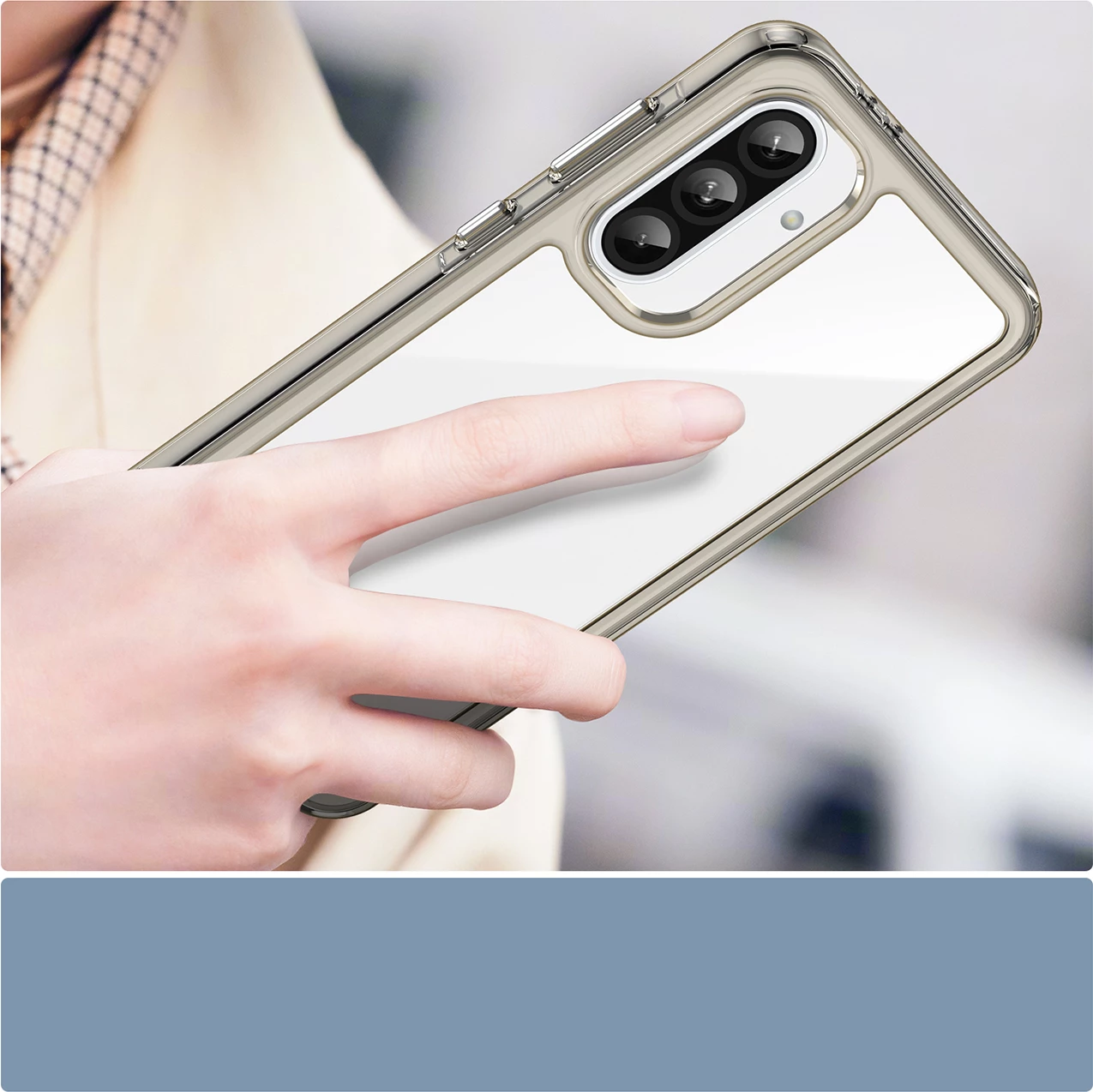 Mbështjellës Hurtel Outer Space Case për Samsung Galaxy A26, gjysmë-transparent, i zi