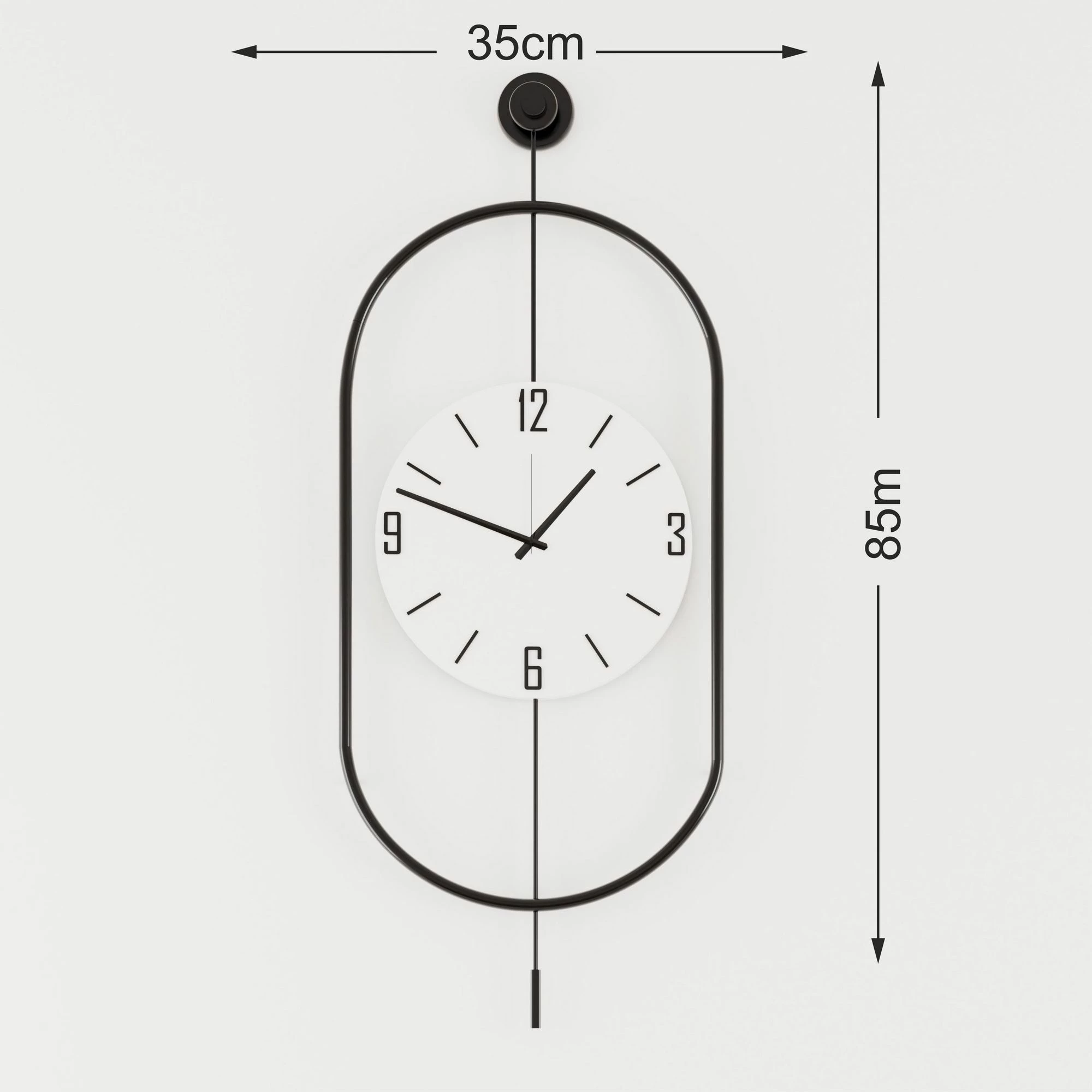 Orë muri dekorative metalike Wallity, Mclock-00114, e zezë, 35x85x7cm