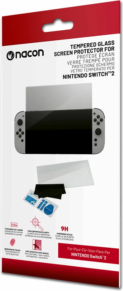 Xham mbrojtës Nacon për Nintendo Switch 2, tempered glass 9H