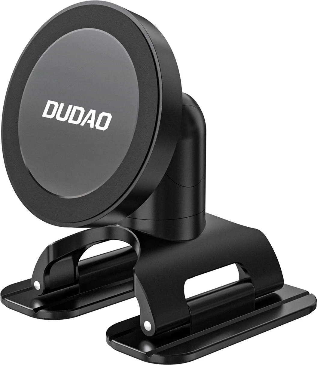 Mbajtës makine magnetik për celular, Dudao F25, MagSafe, rrotullim 360°, për pult ose xham, i zi