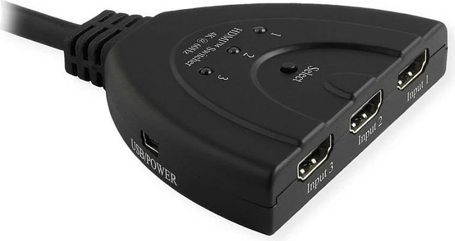 Switch HDMI VALUE 14.99.3567, 3x hyrje 1x dalje, 4K@60Hz, 0.5 m, i zi