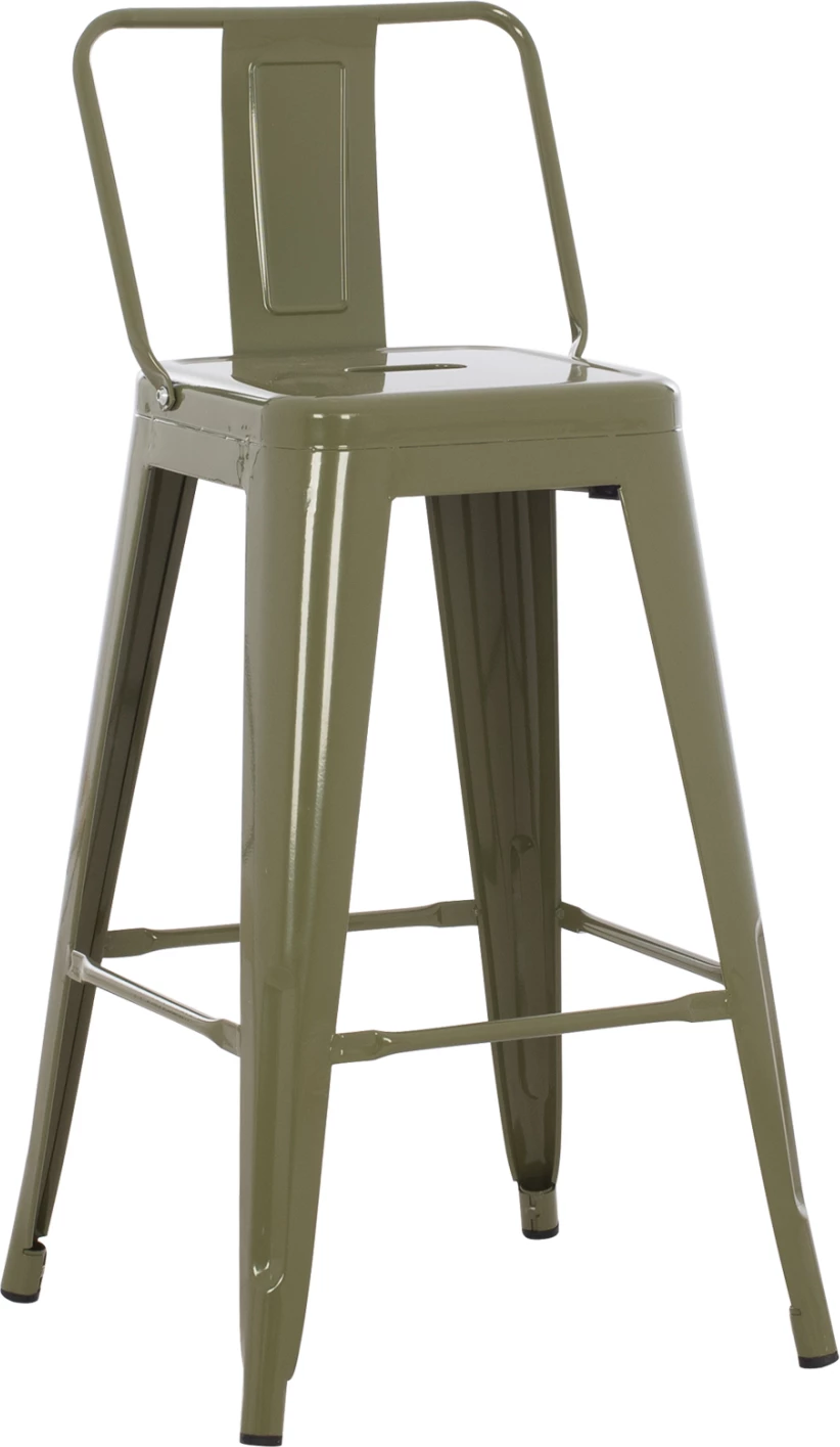 Karrige për bar, mesatare, metalike, ngjyrë ulliri e errët, FH8574.03, 42x42x98 cm