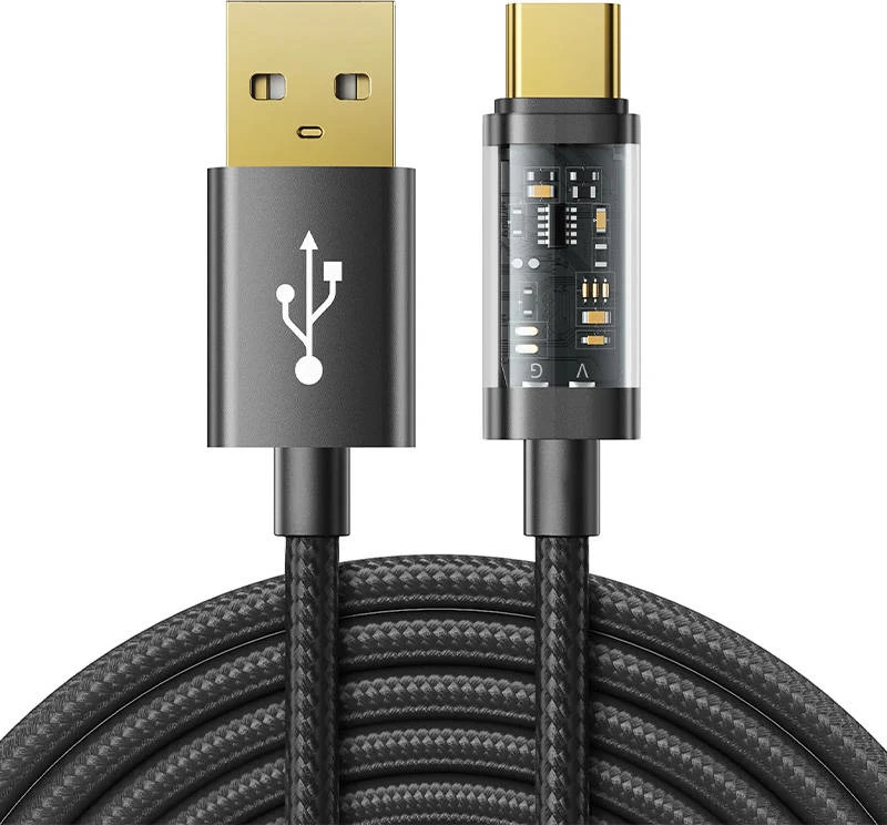 Kabllo USB në USB-C Joyroom S-UC027A12, 1.2m, 3A, e zezë