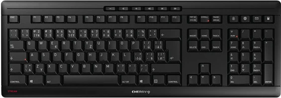 Kasë tastiere Cherry Stream Wireless, QWERTZ, RF Wireless + USB, e zezë