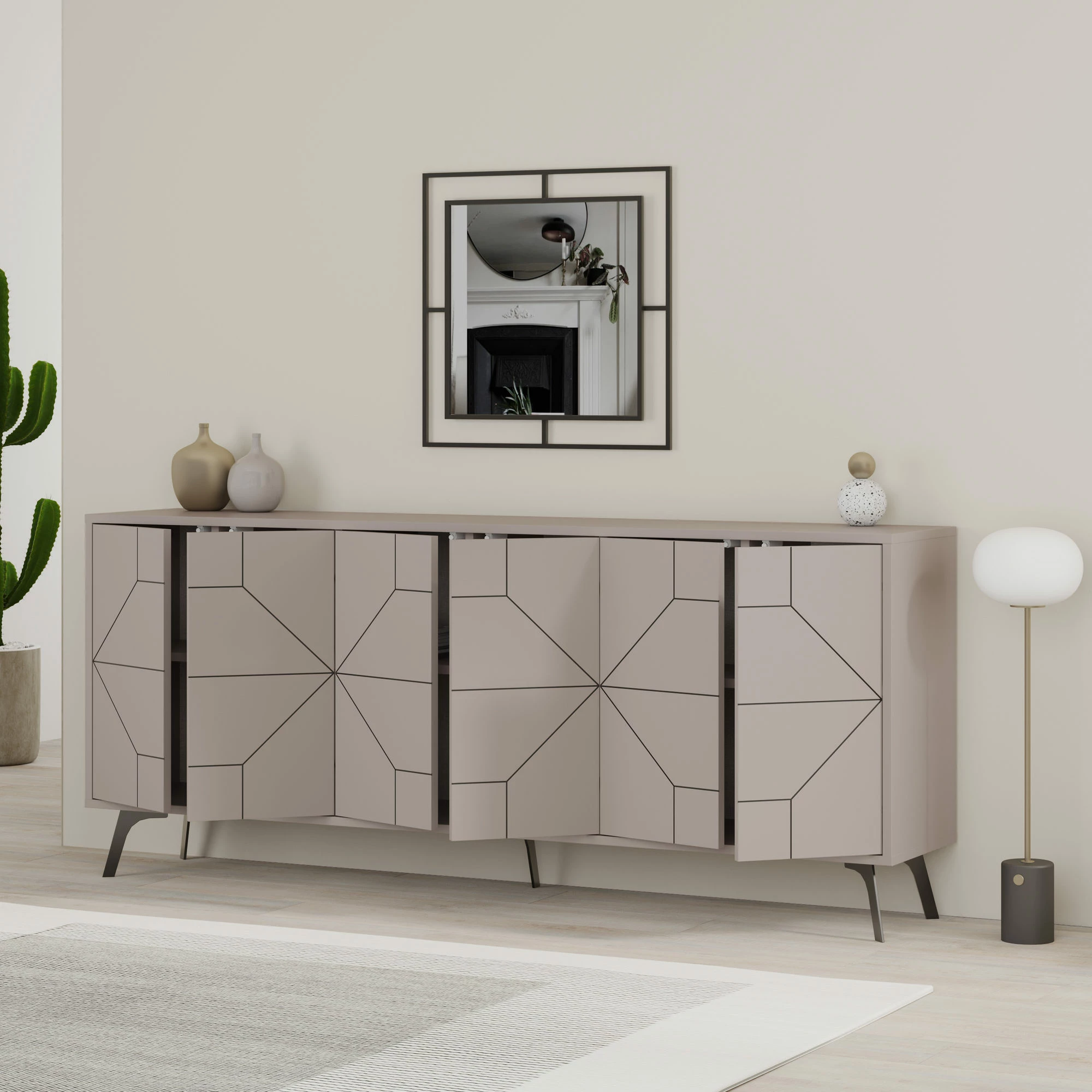 Konsol Skye Decor, ngjyrë mocha e çelët, 183 cm