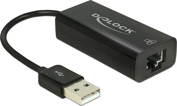 Adapter USB në Ethernet DeLOCK 62595, USB 2.0, 10/100 Mbps, i zi