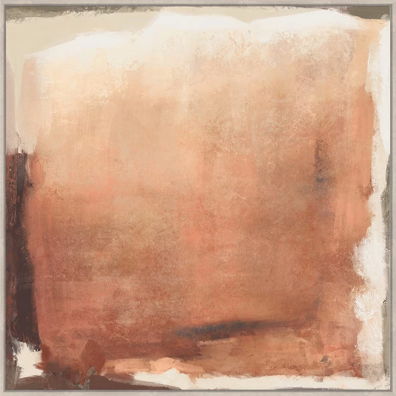 Pikturë dekorative WARM ROOT me kornizë, 100x100x4cm, kanavacë, terrakotë, bezhë, kafe, dru natyral