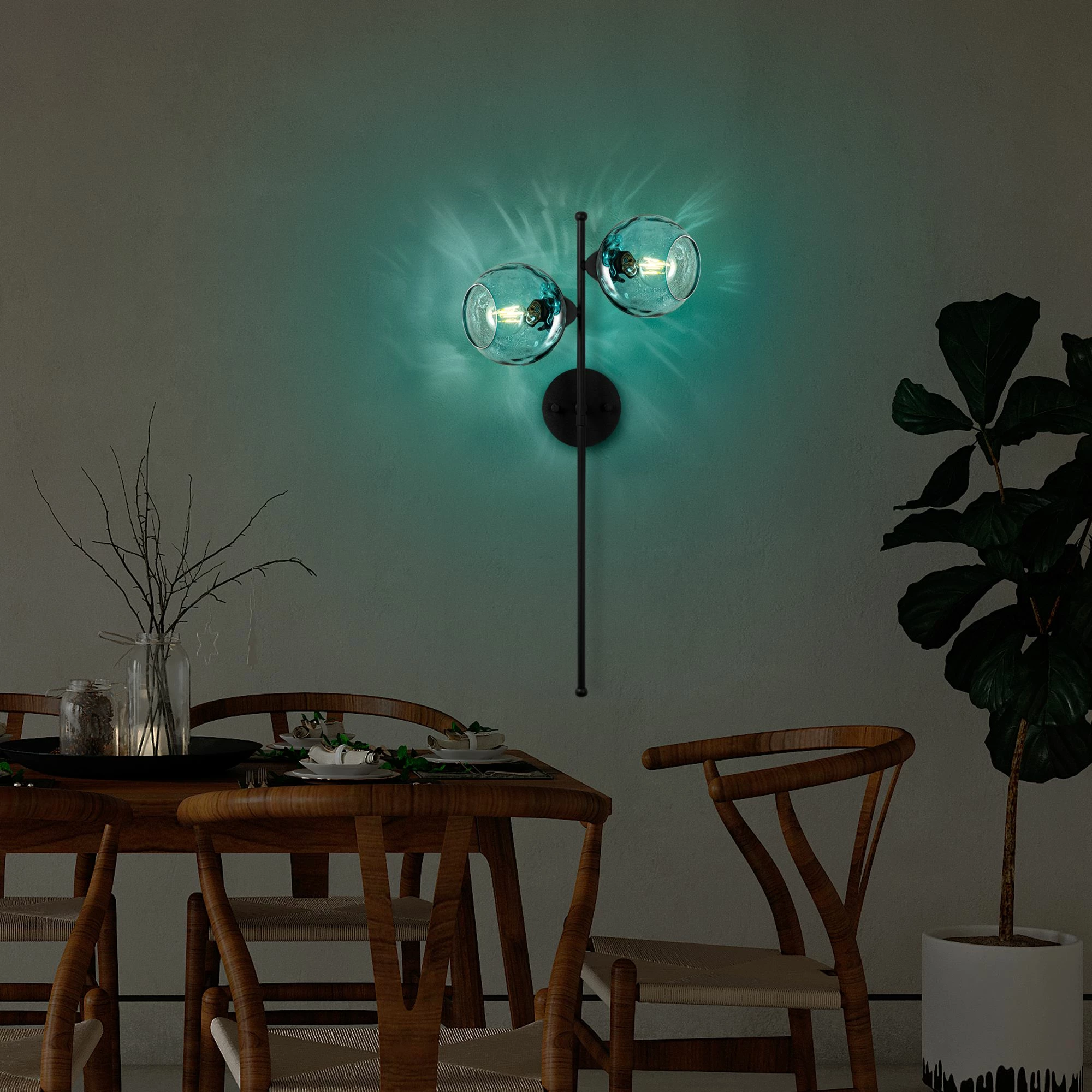 Llambë muri Opviq, Benek - 15 - 14412, ngjyrë kaltër dhe e zezë