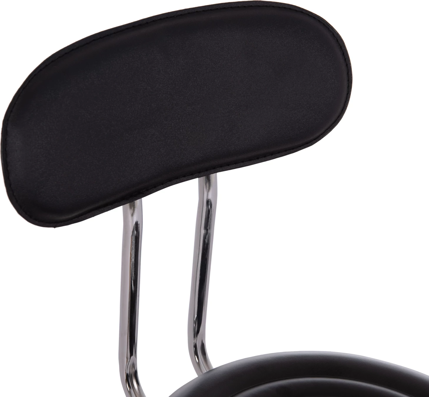 Stool rrotullues dizajneri për zyre IRIS FH211.21, lëkurë artificiale e zezë, 34x43x86.5cm, set prej 2 copash