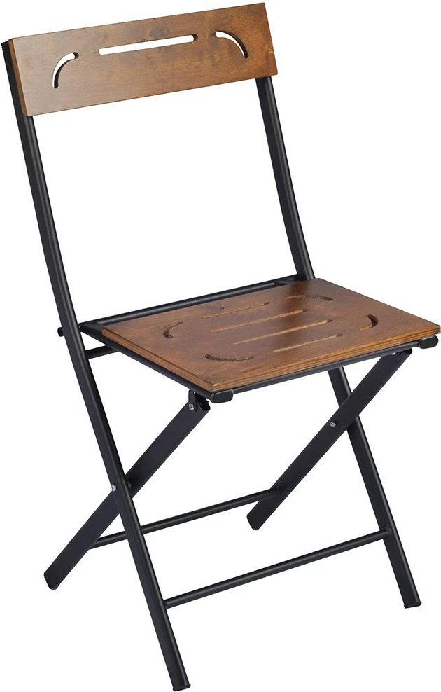 Set tavoline me karrige për terasë, 3 pjesë, ngjyrë arre dhe e zezë, Hanah Home, Bistro Set 3