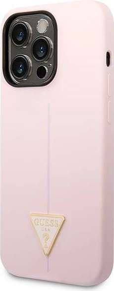 Mbështjellës Guess Silicone Triangle për iPhone 14 Pro 6.1", vjollcë