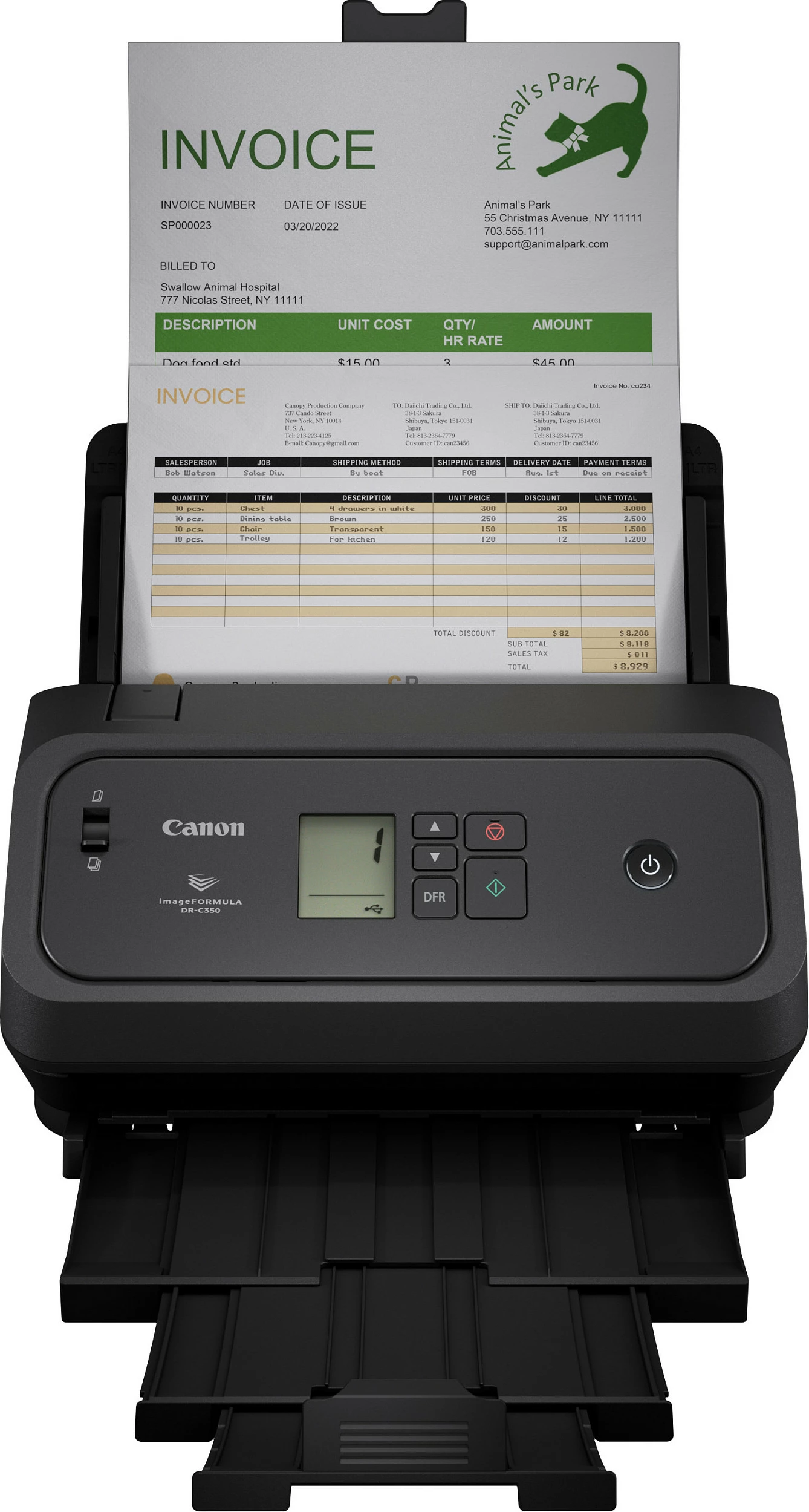 Skaner Canon imageFORMULA DR-C350, A4 ADF, duplex, 600x600 DPI, Ethernet/USB, i zi