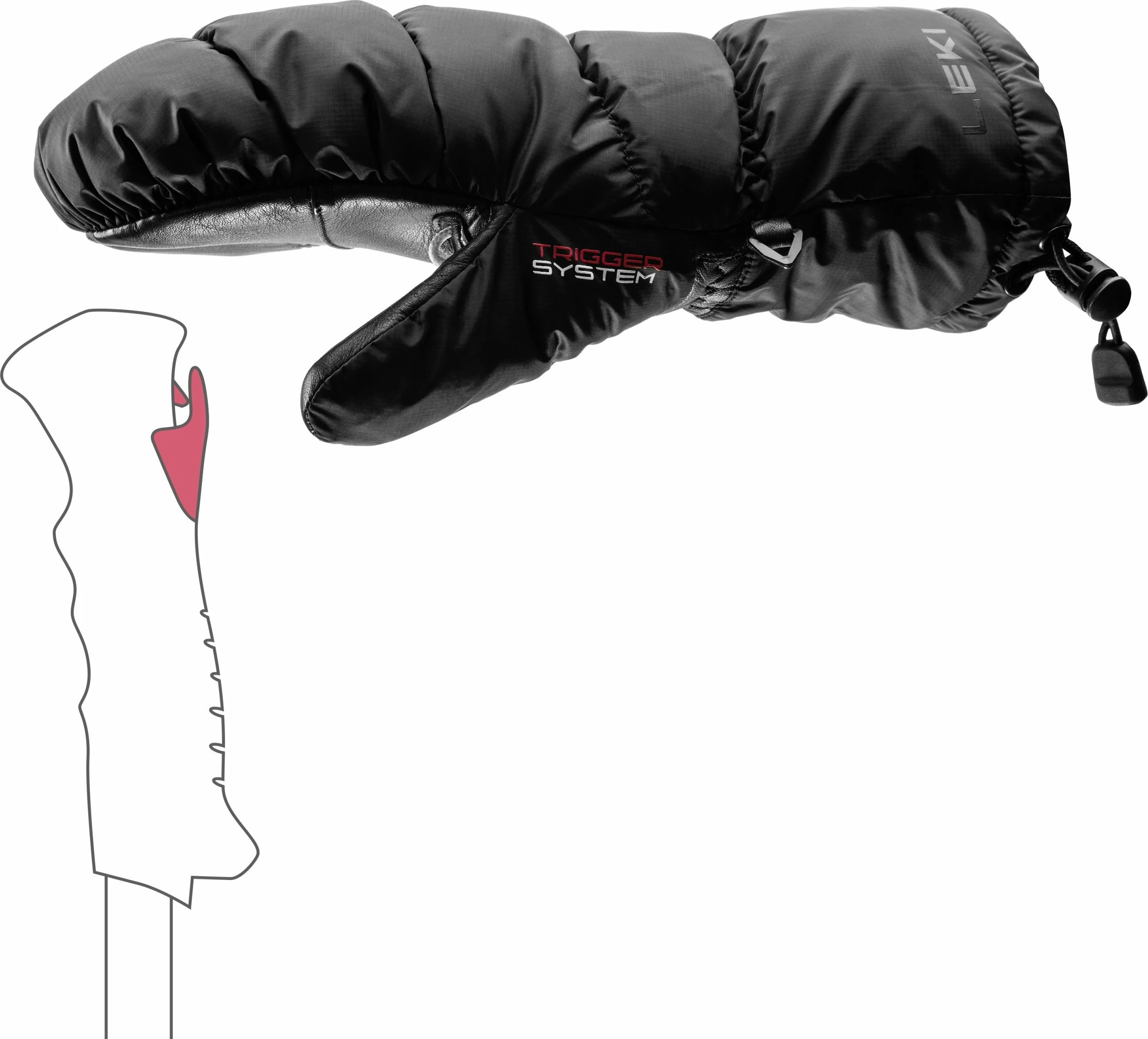 Doreza skijimi Leki Glace 3D Women Mitten 7.0 të zeza