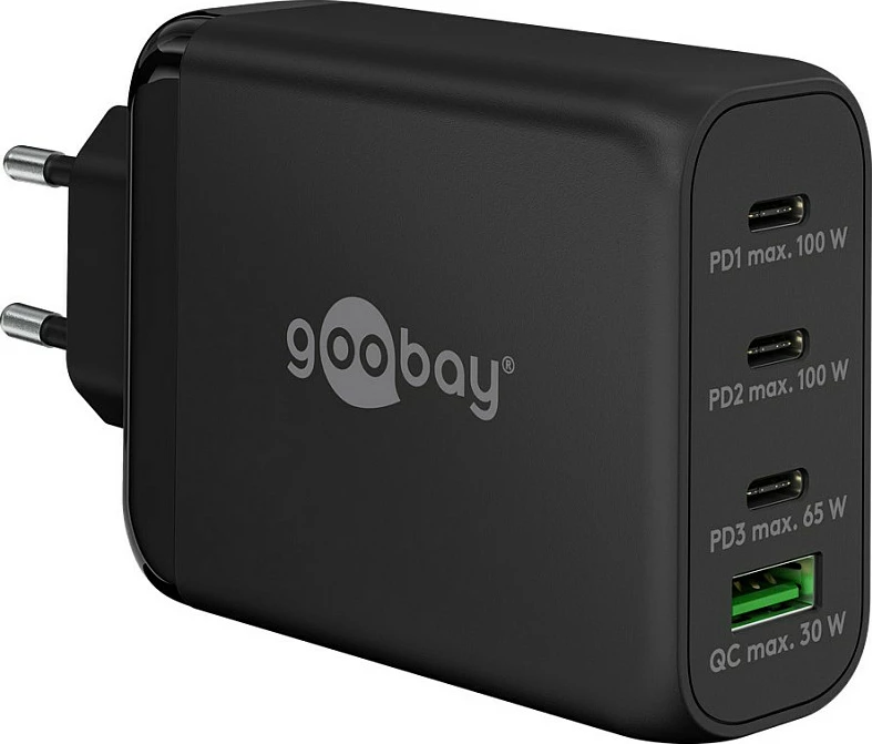 Karikues muri Goobay USB-C PD Multiport 100W, 3x USB-C, 1x USB-A QC, GaN, i zi