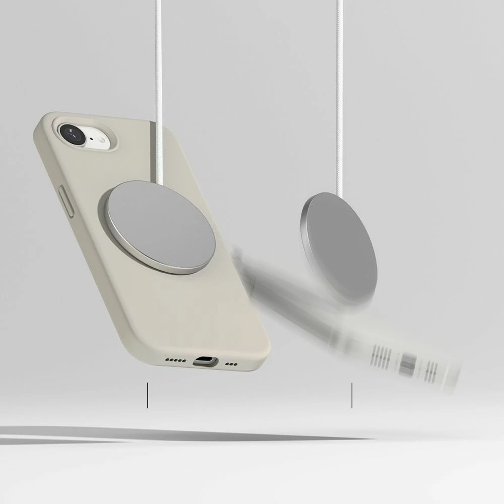 Mbështjellës Ringke Silicone MagSafe për iPhone 16e, Bezhe
