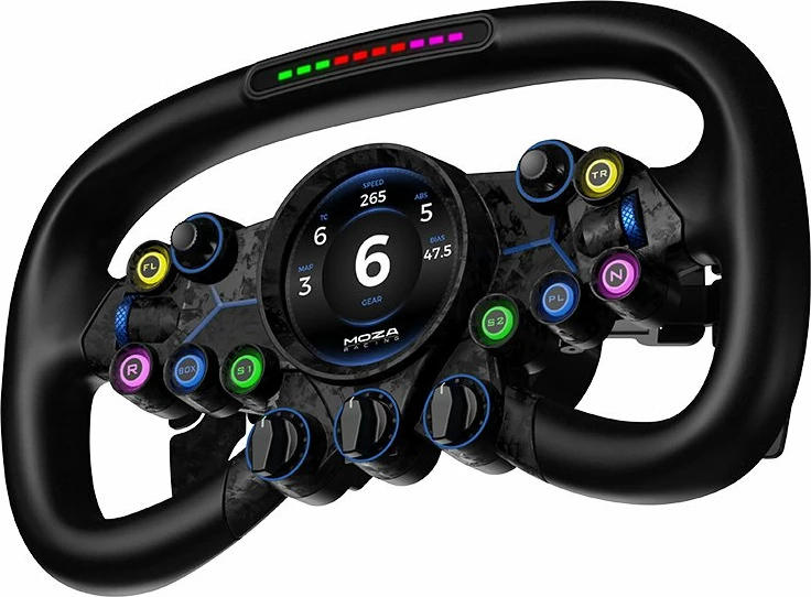 Timon garash MOZA Racing Vision GS RS064, 310 mm, ekran 2.85\", 19 butona, pa kabllo, i zi