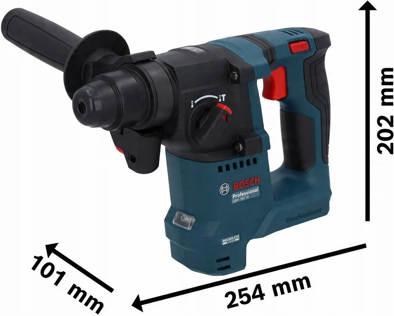 Çekiç shpues akumulator Bosch GBH 18V-18 18V SDS-Plus, 2x 2Ah, me karikues dhe valixhe