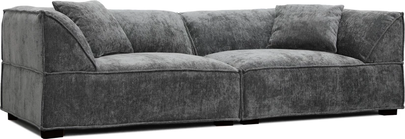 Kauç 3 vendësh, ngjyrë gri, 243x101x69cm