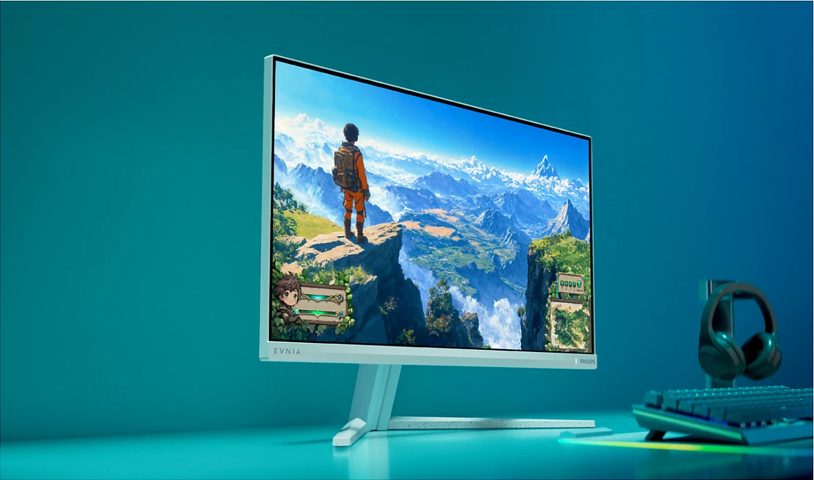 Monitor gaming Philips Evnia 27M2N3201PL/00, 27″ Full HD, Fast IPS, 260Hz, 1ms, HDR10, Adaptive-Sync, i bardhë