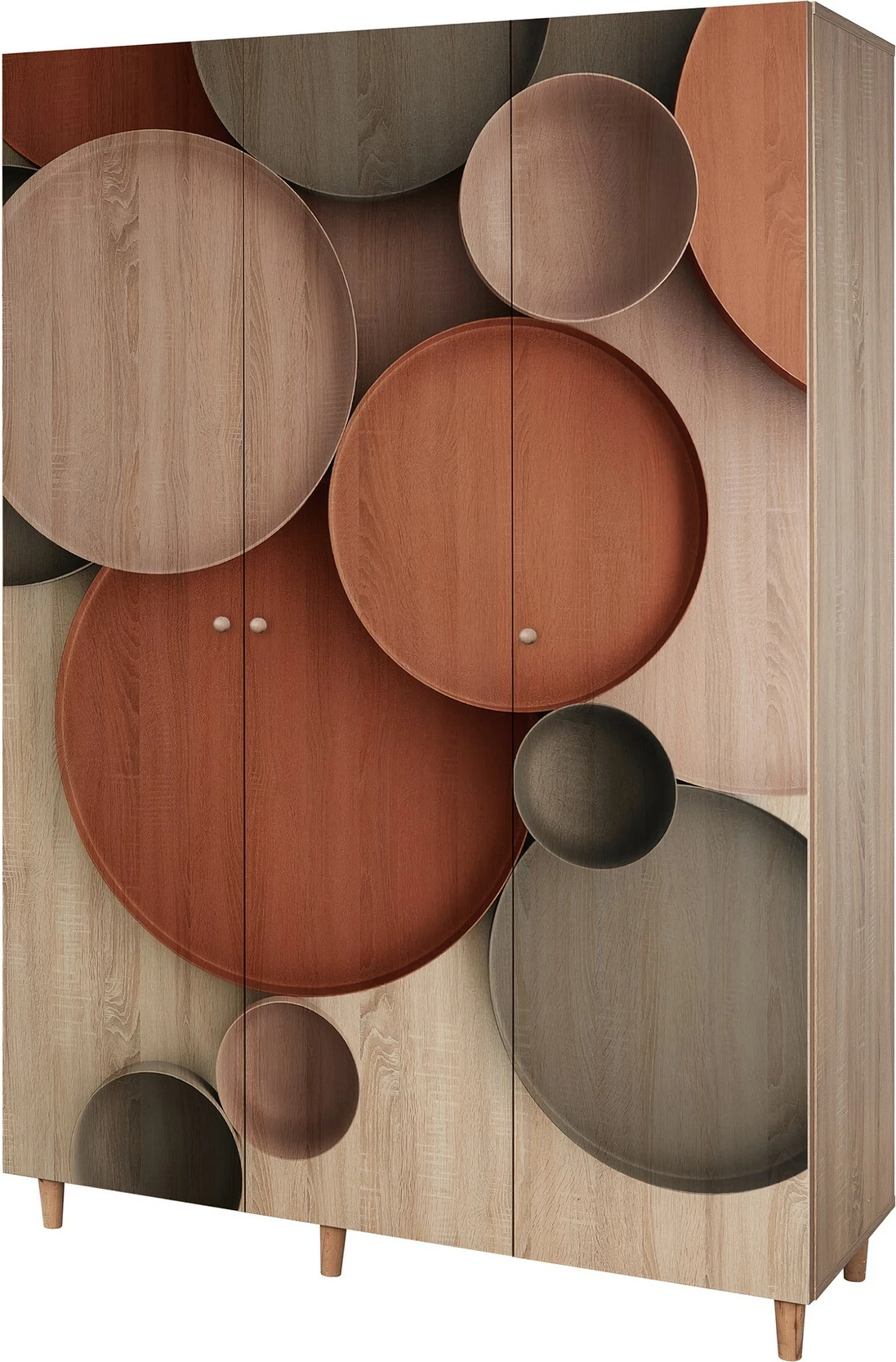 Dollap Lena 3, ngjyrë sonomo, Skye Decor, 135x192x52 cm