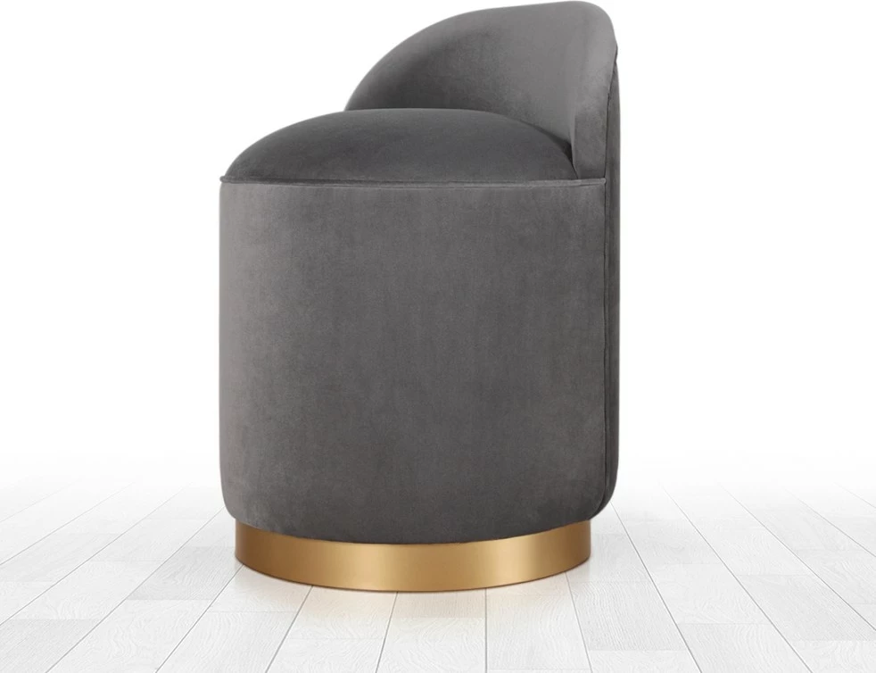 Puf Atelier del Sofa, ngjyrë gri e errët, kadife