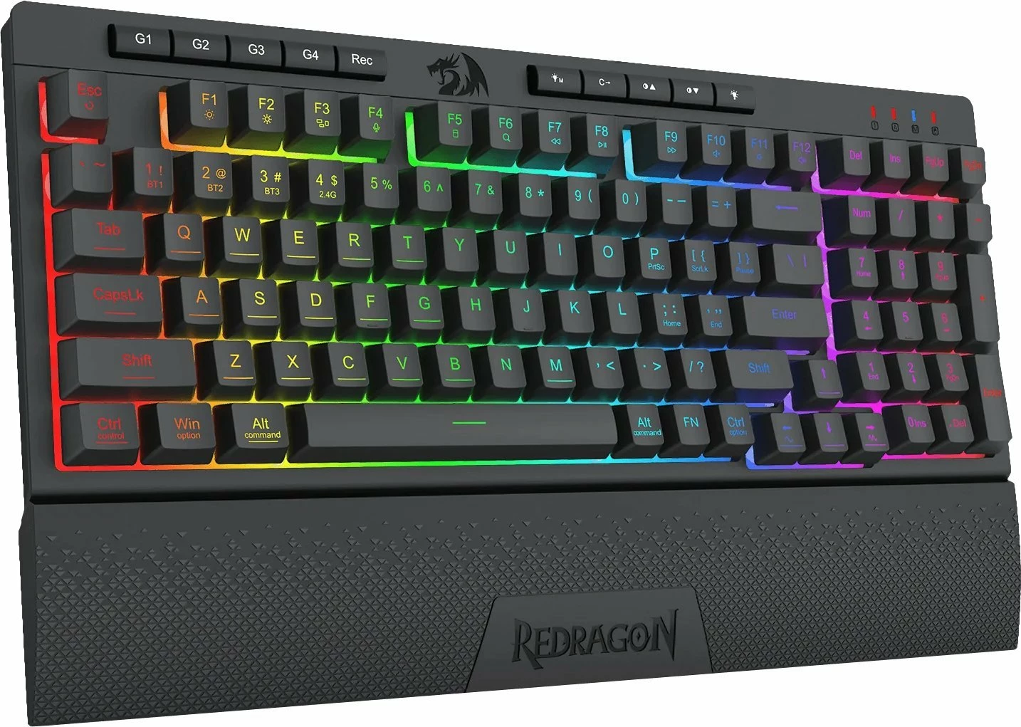 Tastierë gaming Redragon Shiva K515-RGB, membranë 96%, RGB, USB me kabllo, layout US, me pushim dore magnetik, e zezë