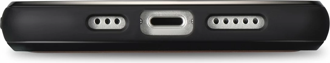 Mbështjellës iCarer për iPhone 14 Plus, lëkurë natyrale, kafe