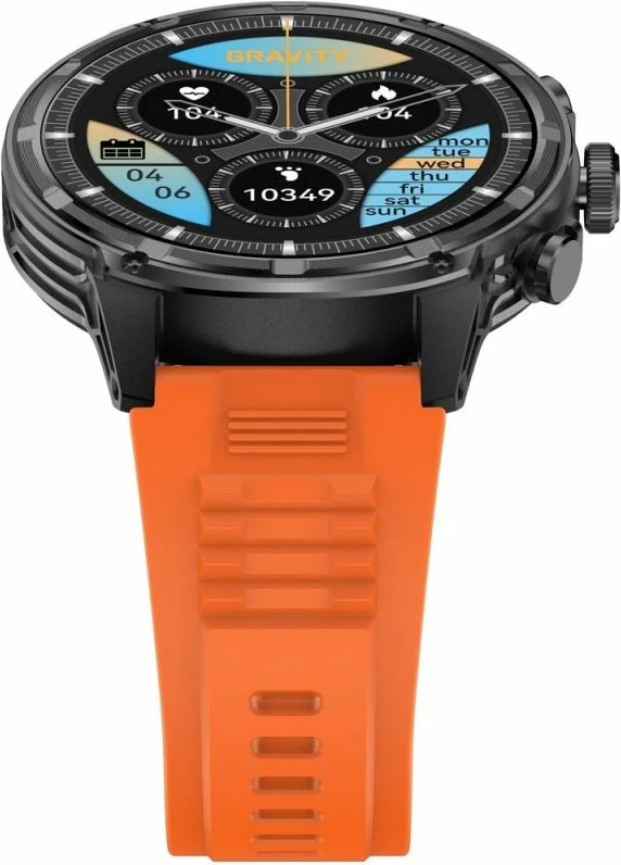 Smartwatch për meshkuj Gravity GT41-4, rrip i zi + byzylyk